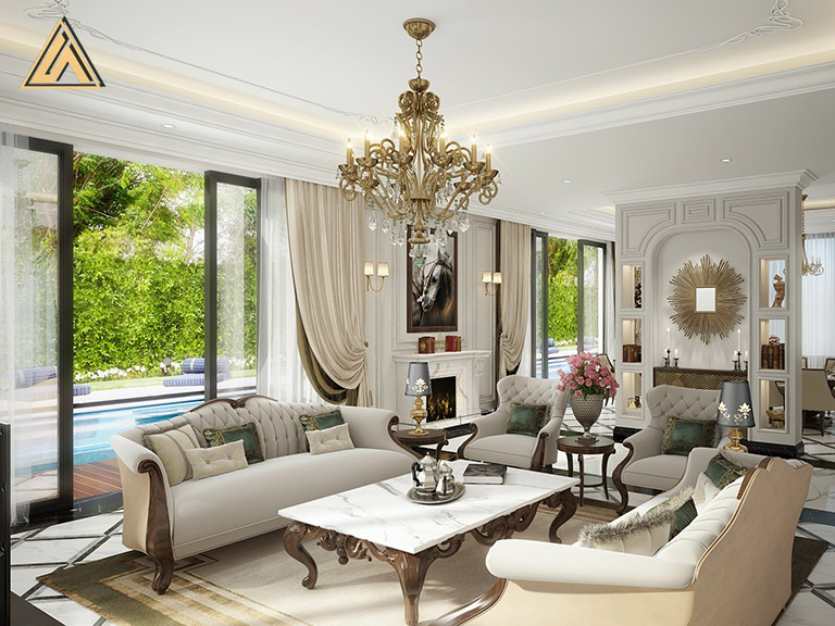 Khó rời mắt trước mẫu nội thất Villa do nhà thầu Vinapad thiết kế