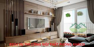 Thi công nội thất phòng khách cao cấp hiện đại đẹp